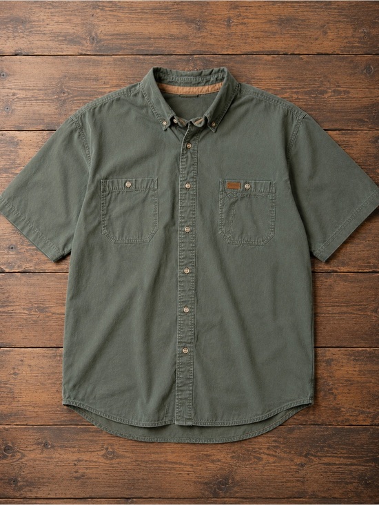 Carhartt Other - Carhartt XXL Olive Green Short Sleeve Button Front Work Shirt Relaxed Fit